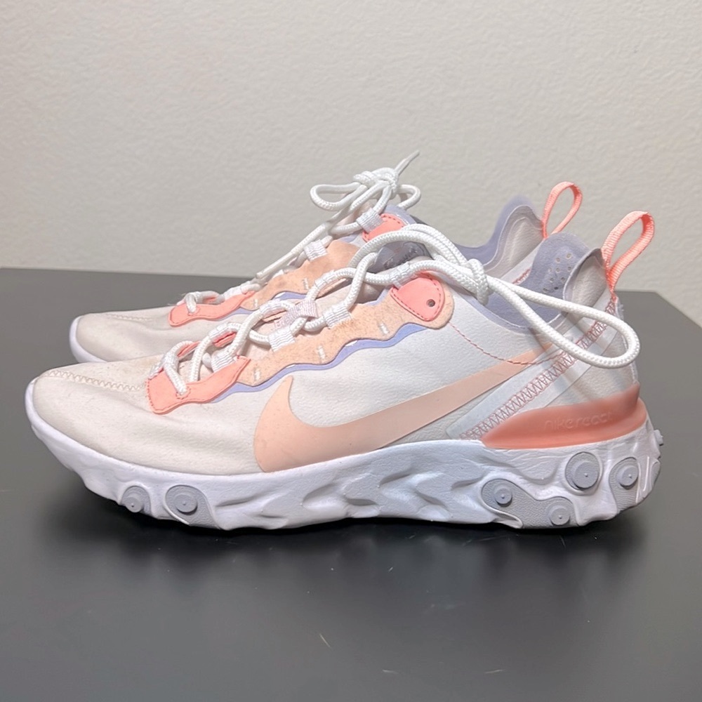 Nike React sneakers 8.5 white pink purple pre loved